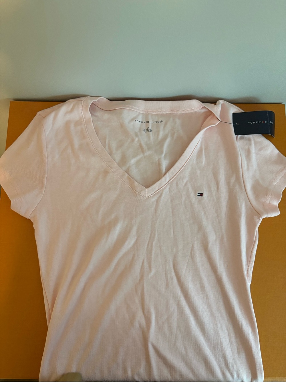 Tommy Hilfiger Light Pink V-Neck Short Sleeve Tee